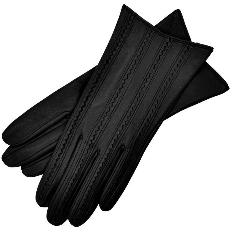 1861 Glove manufactory Pavia Black Leather Gloves