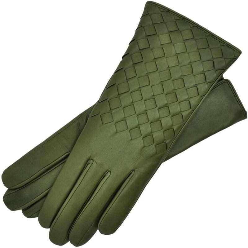 1861 Glove manufactory Trani Green Leather Gloves