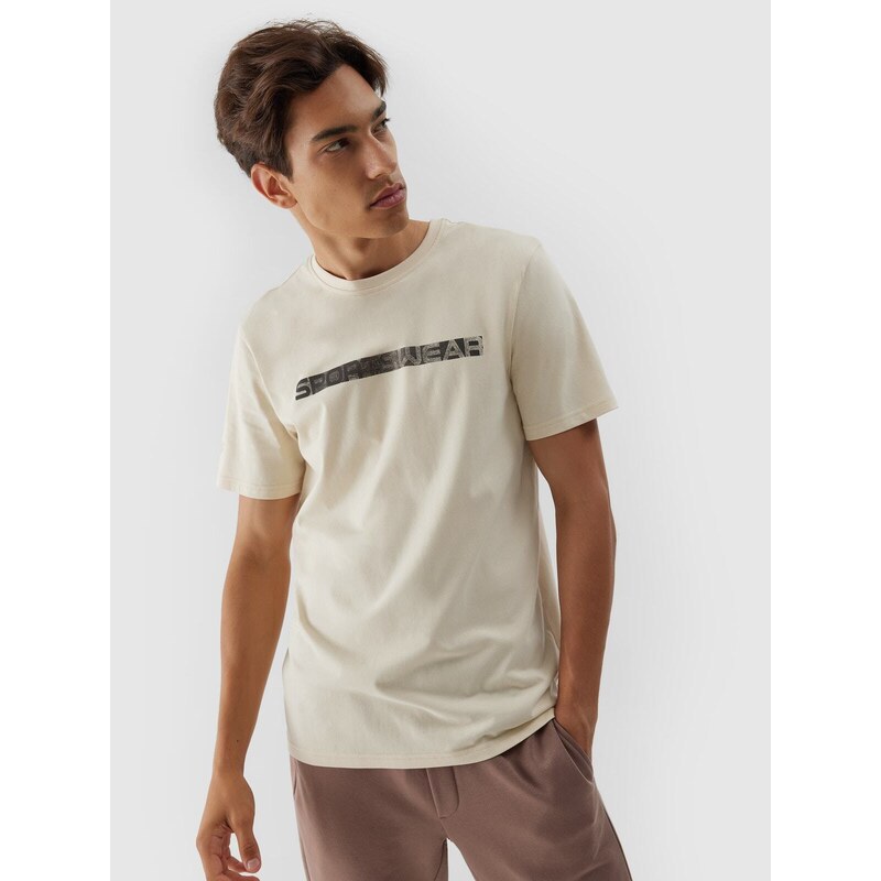 4F Regular Fit T-Shirt mit Print für Herren - beige - M