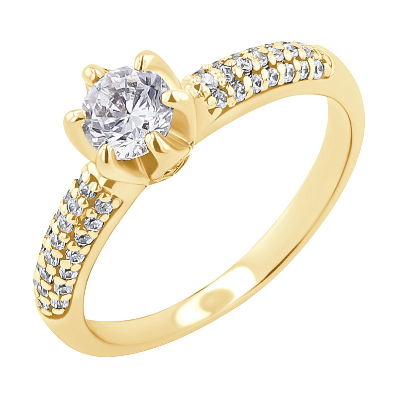 Eppi Goldener Verlobungsring mit Diamanten Lineas