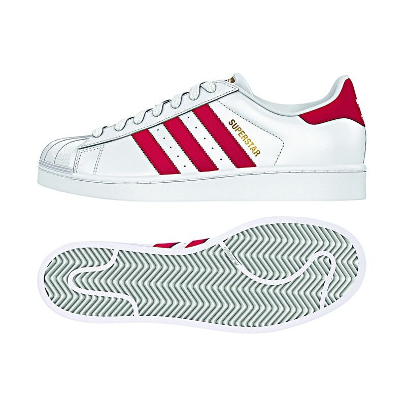 Adidas Originals Adidas Sneaker SUPERSTAR FOUNDATION B27139 Weiß Rot Schuhgröße 40 2/3