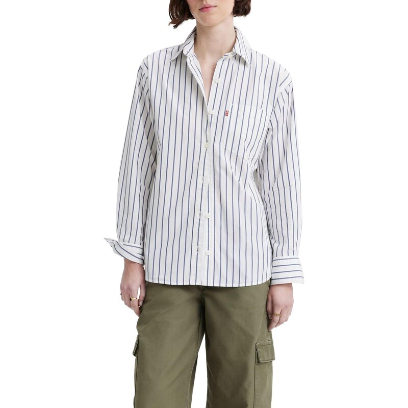 Levi's Damen Nola Oversized Shirt Hemd,Jenny Stripe Crown Blue,M