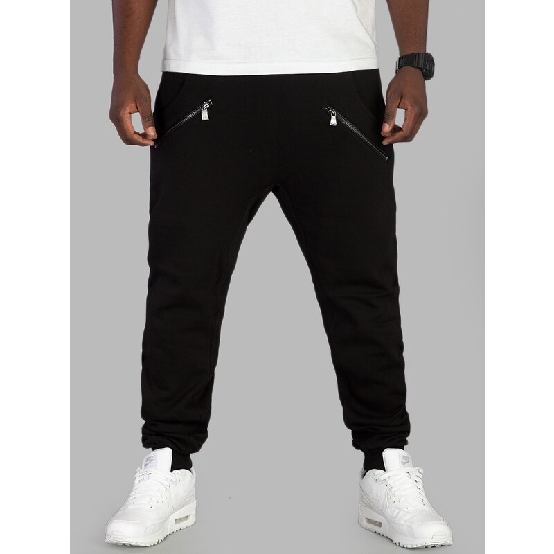 Urban Classics Zip Deep Crotch Sweatpants Black TB850