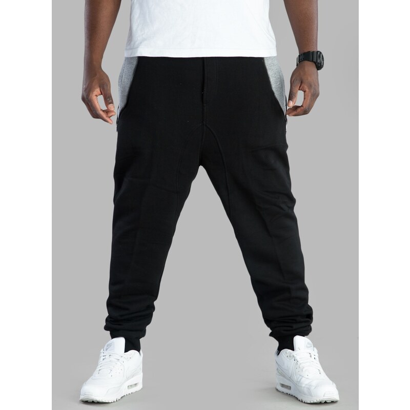 Urban Classics Side Zip Contrast Pocket Sweatpant Black Grey TB810