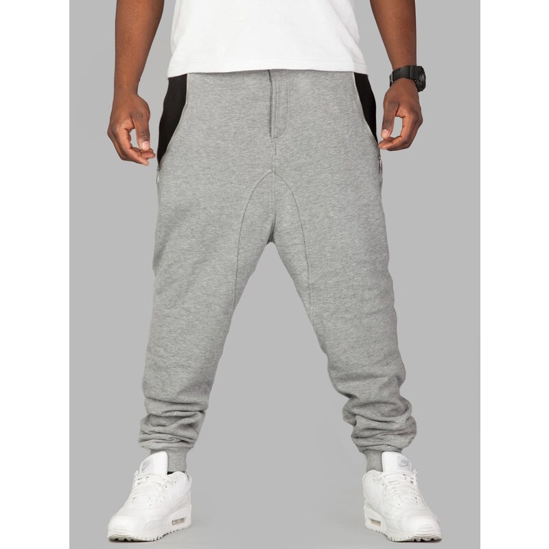Urban Classics Side Zip Contrast Pocket Sweatpant Grey Black TB810