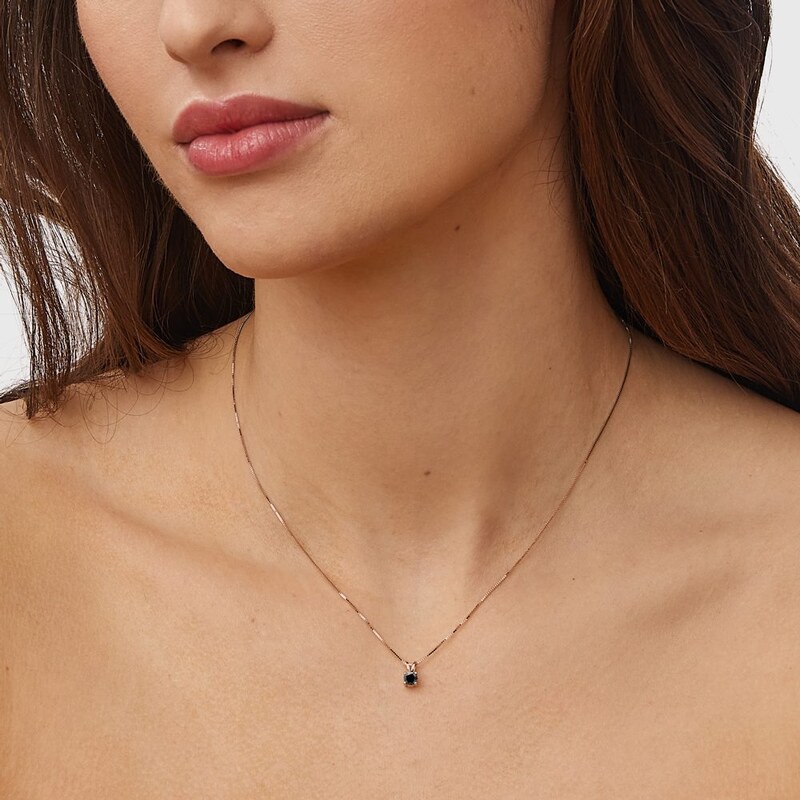 Halskette aus Roségold mit schwarzem Diamanten KLENOTA K0450134