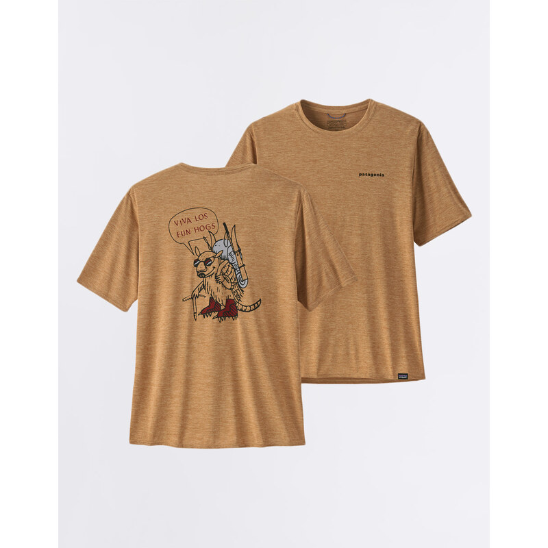 Patagonia M's Cap Cool Daily Graphic Shirt - Lands Fun Hogs: Tinamou Tan X-Dye