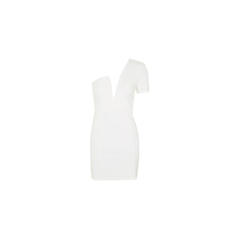 Topshop **Einschultriges Minikleid mit tiefem Dekolleté von Rare - Weiß
