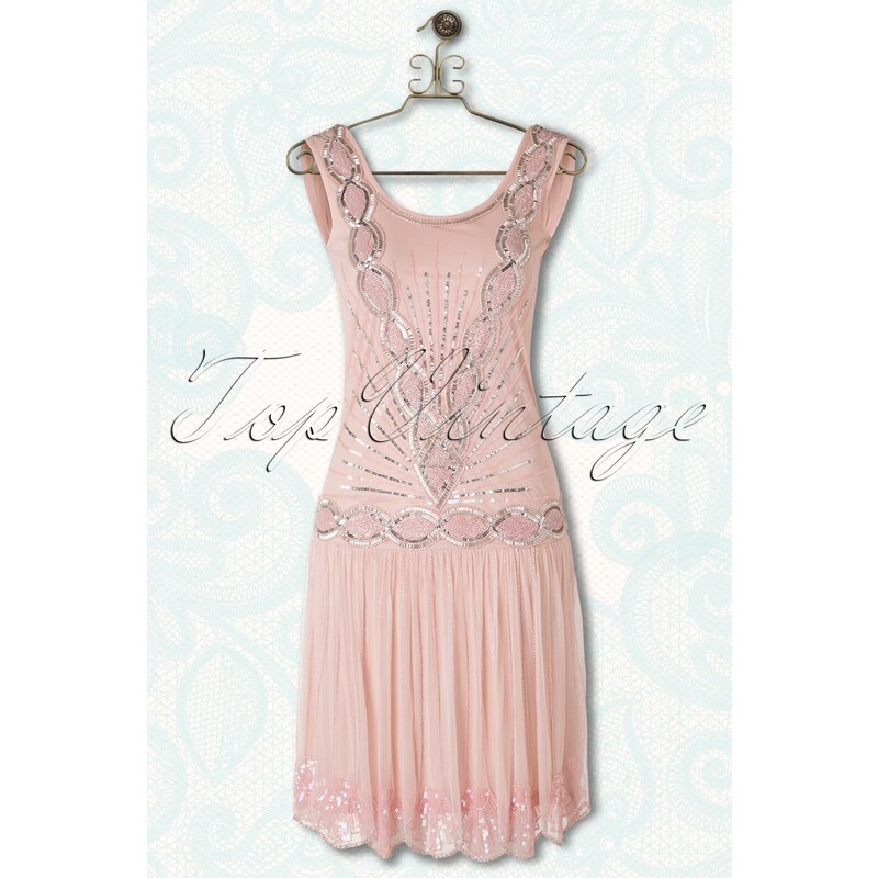 Frock and Frill 20s Zelda Flapper Dress in Rose