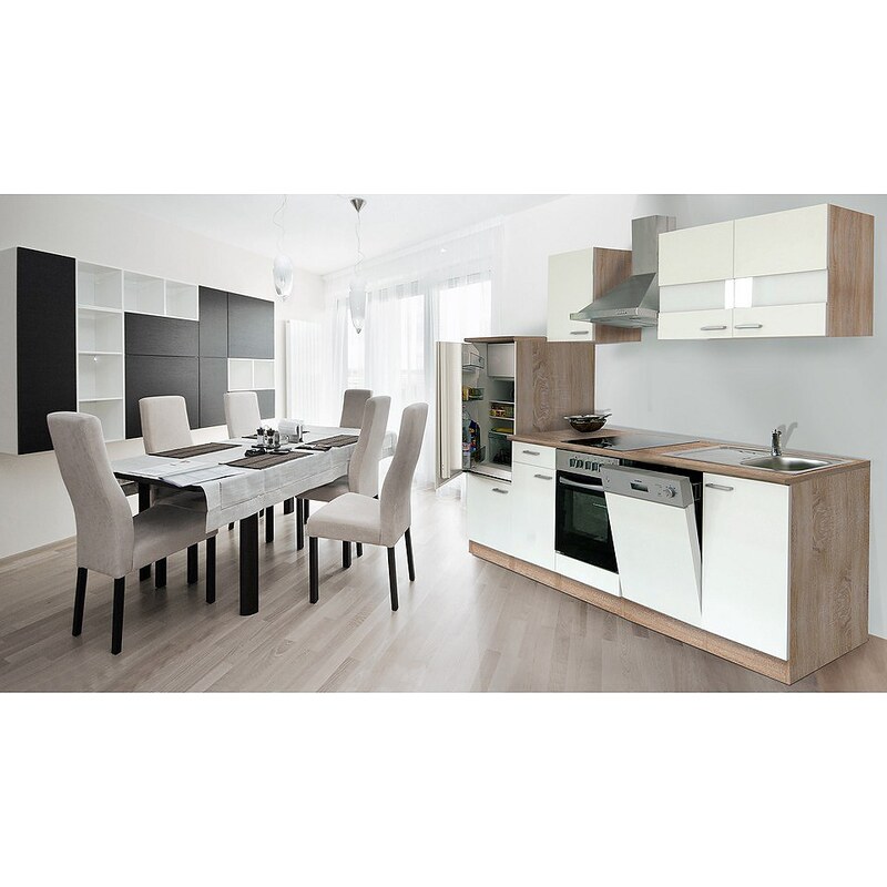 Küchenzeile mit E-Geräten »Anna«, Breite 280 cm, mit Glaskeramik-Kochfeld