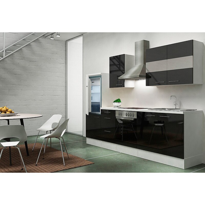 Küchenzeile mit E-Geräten »Emily«, Breite 270 cm, Korpus weiß