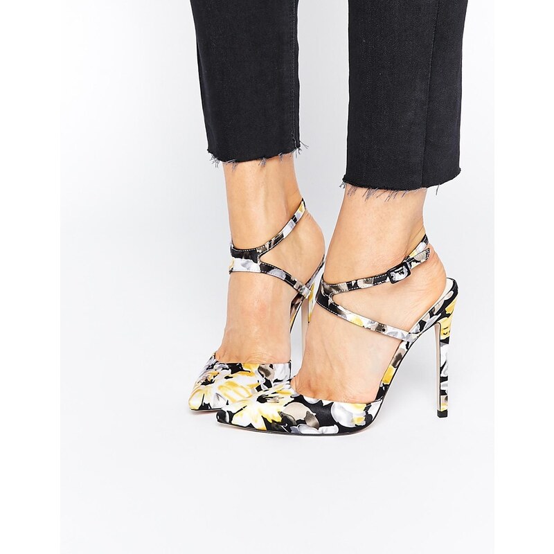 ASOS - PICTURE - Spitz zulaufende Schuhe mit hohem Absatz - Blumendruck