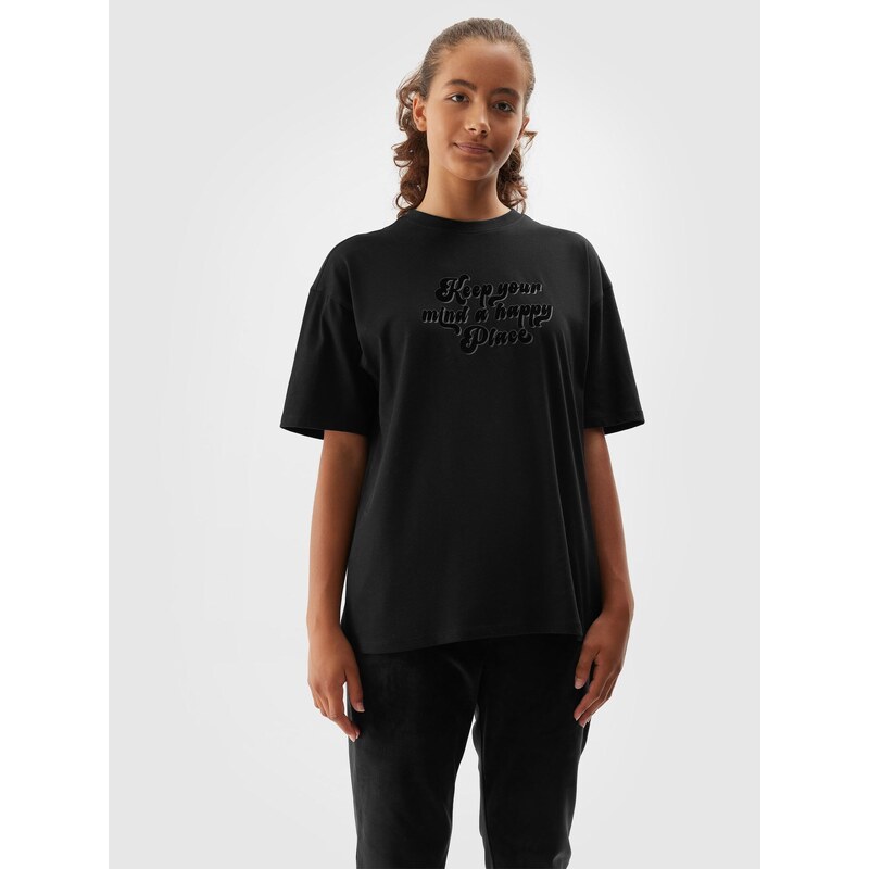 4F Mädchen T-Shirt mit Print - schwarz - 122