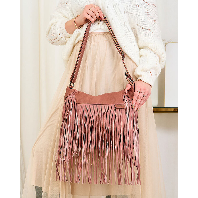marka niezdefiniowana Royalfashion Große Damenhandtasche mit Quasten in rosa - pink