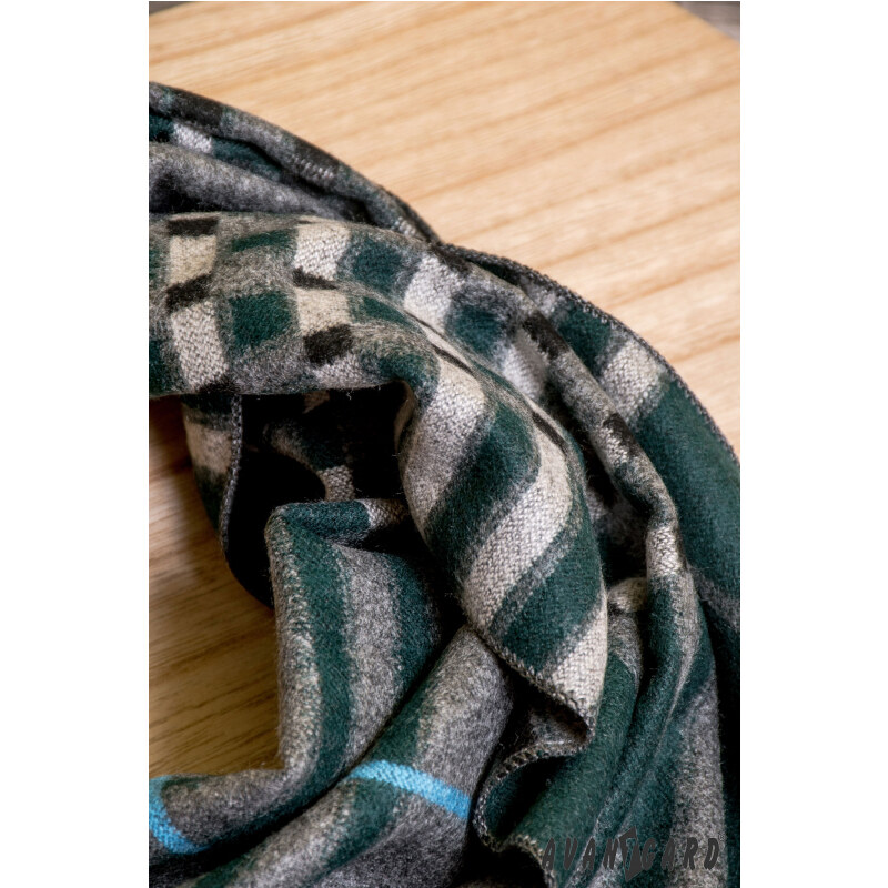 Avantgard Grauer Schal mit buntem Muster