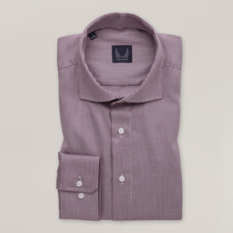 Männer Businesshemd Willsoor violett feines Muster