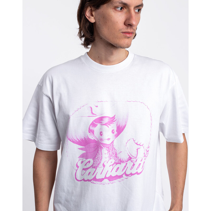 Carhartt WIP S/S Buddy T-Shirt White / Pink
