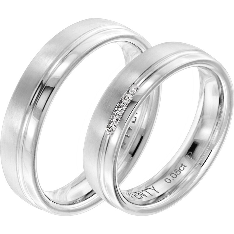 Viventy Verlobungsring Paar Silber 925 Diamant 8007
