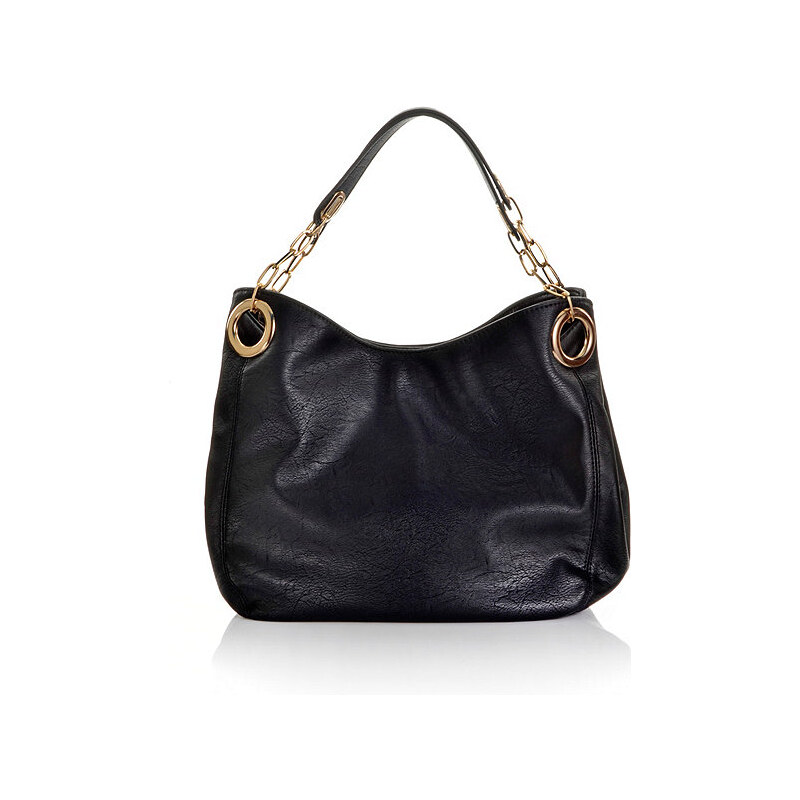 Handtasche, Alba Moda, schwarz, Exklusives Taschendesign mit goldfarbenen Details