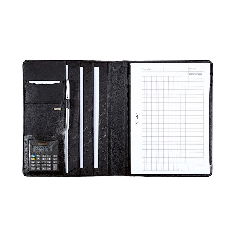 Alassio® Schreibmappe aus Nappaleder mit Taschenrechner DIN A4, »Cremona«