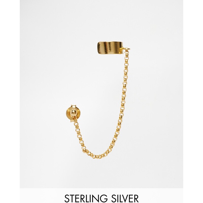 ASOS - Vergoldeter Ohrschmuck aus Sterlingsilber mit feinen Hängeketten - Gold