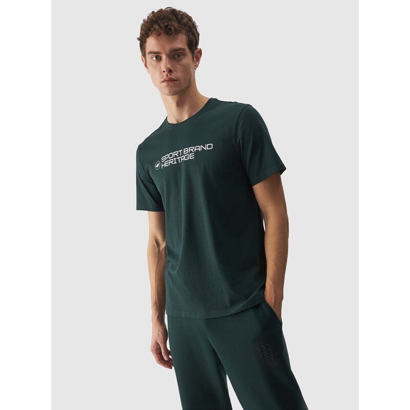 4F Regular Fit T-Shirt mit Schriftzug für Herren - grün - L