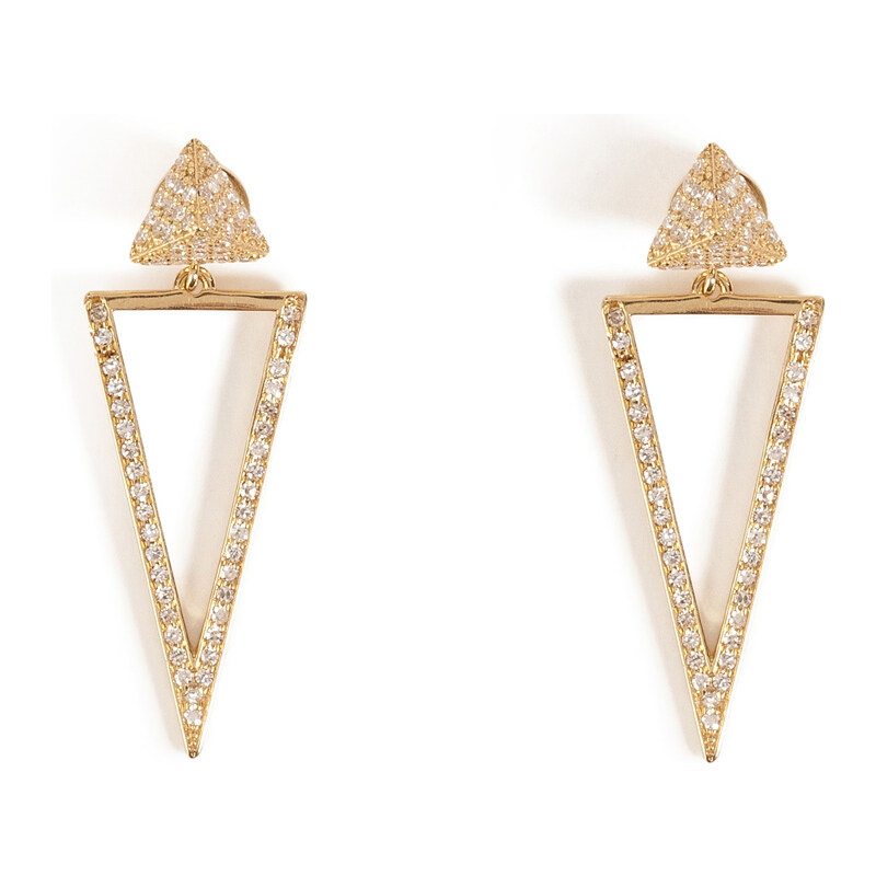 Ileana Makri 18kt Gold Bermuda Triangle Earrings with Diamonds