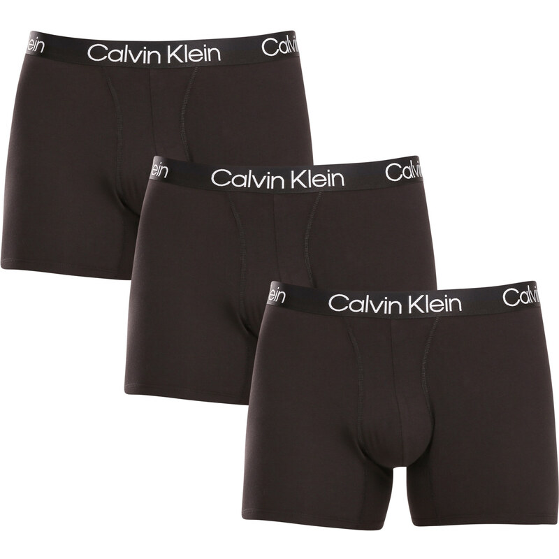 3PACK Herren Klassische Boxershorts Calvin Klein schwarz (NB2971A-7VI) S