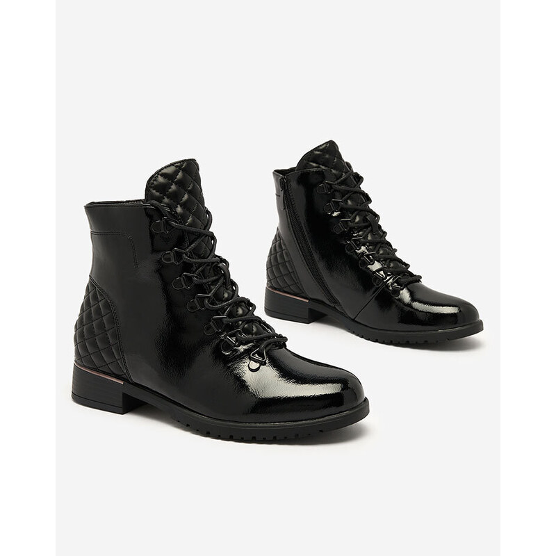 Lucky Shoes Royalfashion Damen Lackstiefel in schwarz Hofeto - schwarz