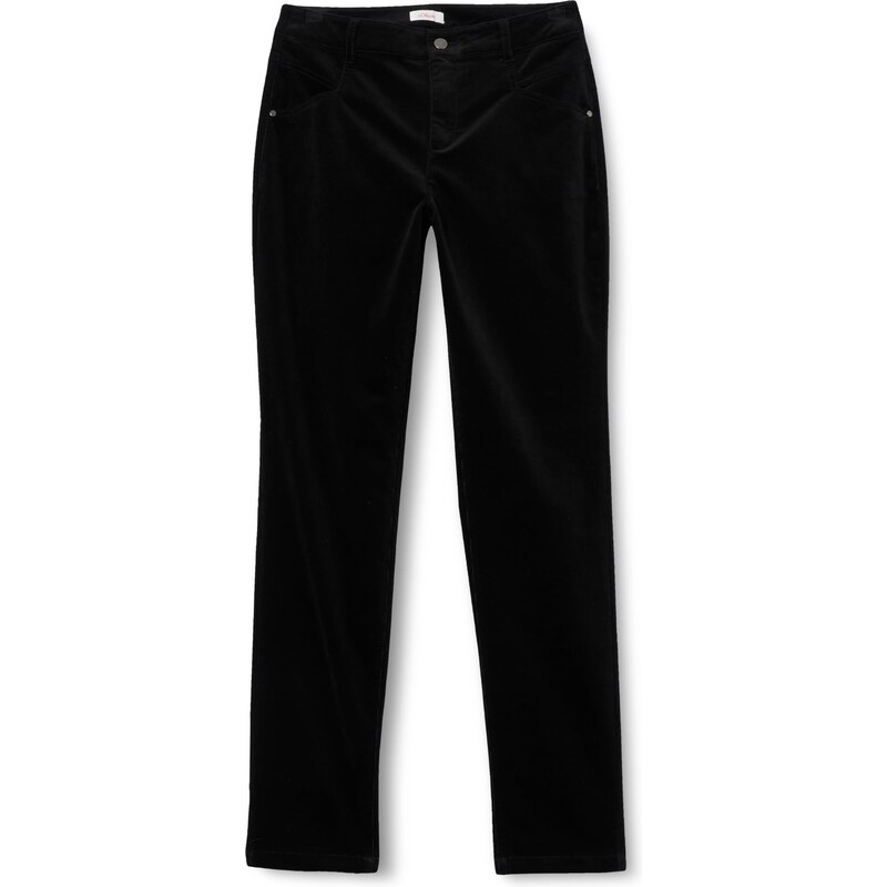 s.Oliver Damen Cord-Hose, Relaxed Fit Black, 40