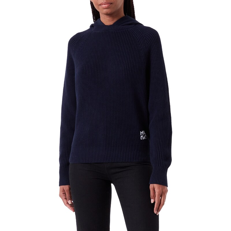 HUGO Women's Santaria Sweater, Dark Blue408, L
