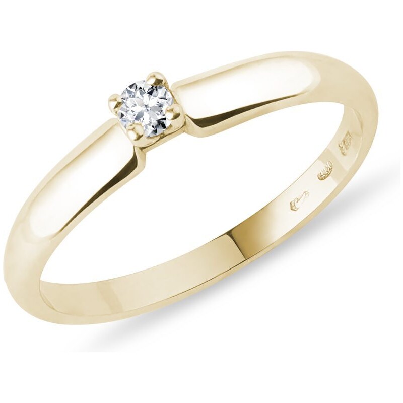 14kt Gelbgold Ring mit Diamant KLENOTA K0174013
