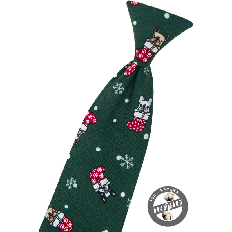 Avantgard Grüne Krawatte 31 cm mit Weihnachtsmotiv