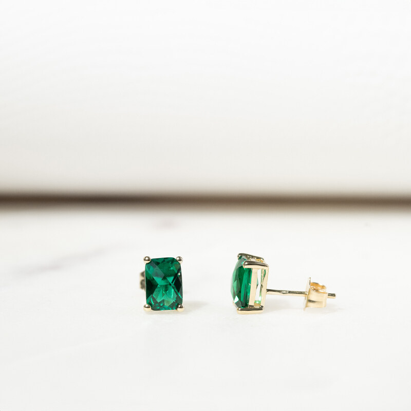 Eppi Goldene Ohrringe mit Emerald Smaragden Handan