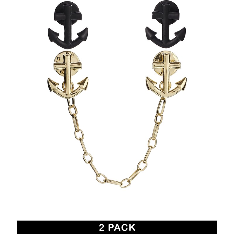 ASOS Collar Tip Pack With Anchor