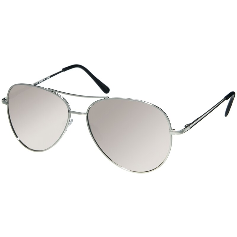 ASOS - Silberfarbene Pilotensonnenbrille mit verspiegelten Gläsern - Silber