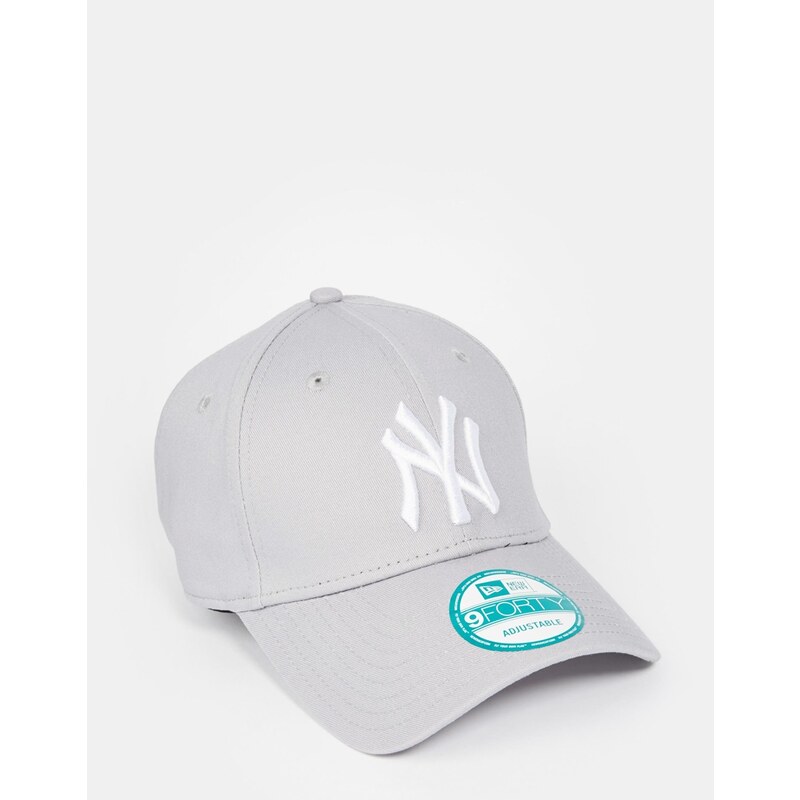 New Era - 9Forty - Verstellbare Kappe mit NY-Applikation - Grau
