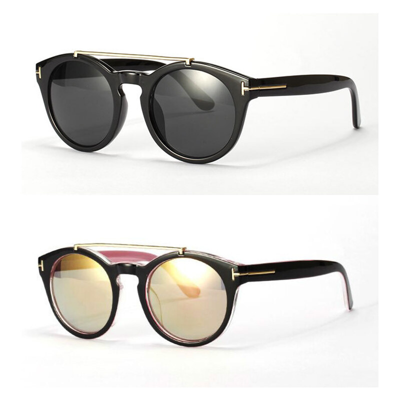 Lesara Damen-Sonnenbrille mit Steg - Schwarz-Pink