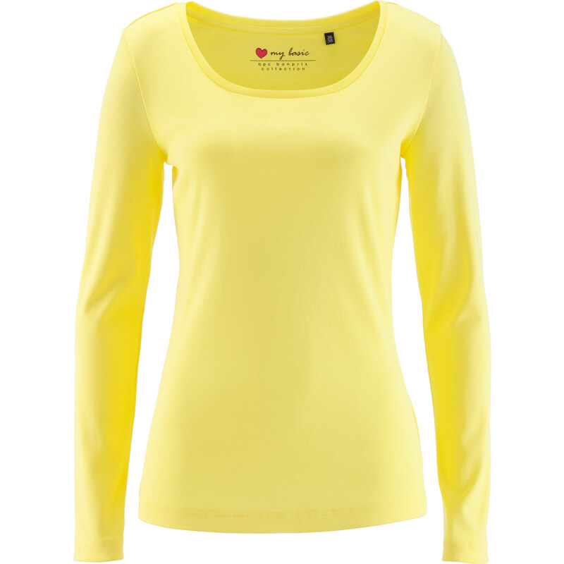 bpc bonprix collection Rundhals-Shirt Langarm in gelb für Damen von bonprix