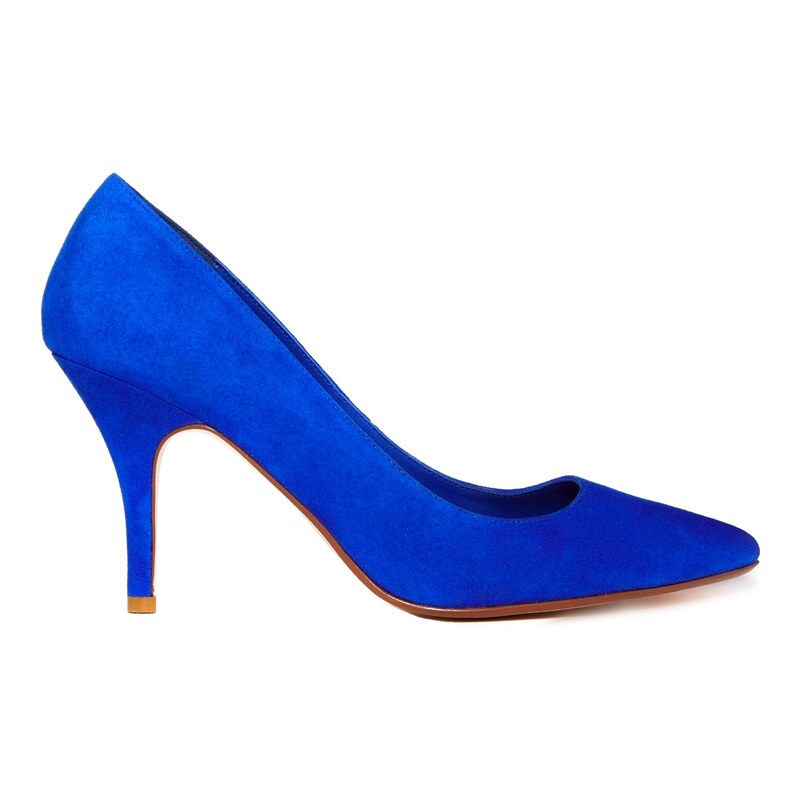 Dune Appoint Blue Pointed Heeled Court Shoes