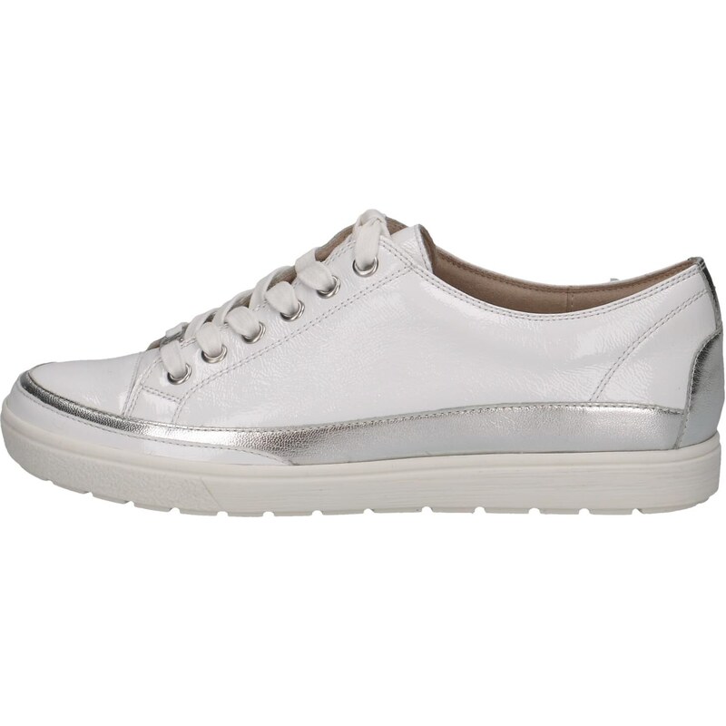 CAPRICE Damen Sneaker flach aus Leder mit Schnürsenkeln, Weiß (White Comb), 40 EU