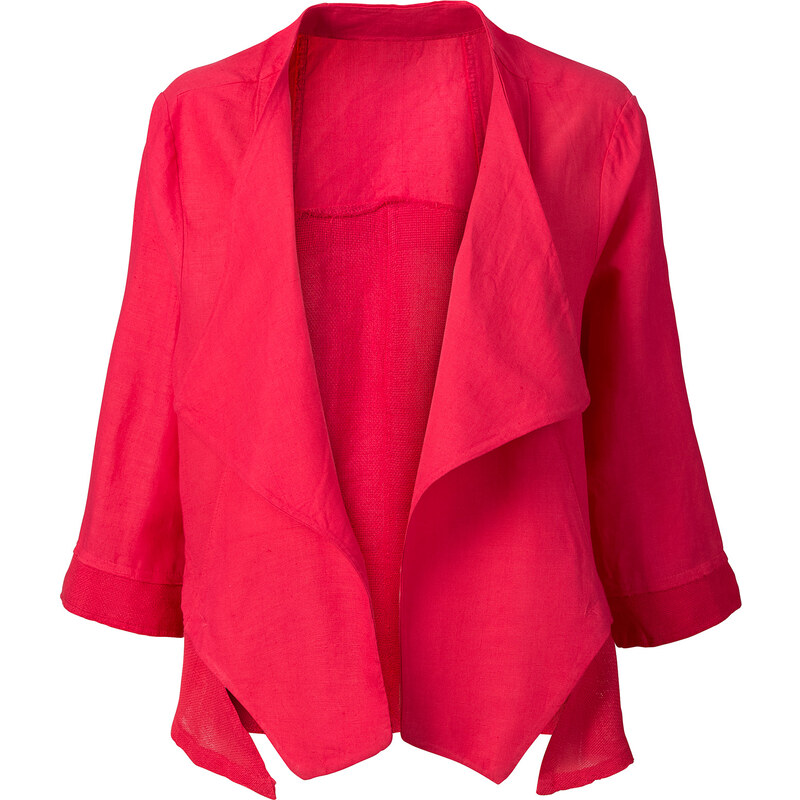 RAINBOW Jacke mit Leinenanteil 3/4 Arm in pink für Damen von bonprix