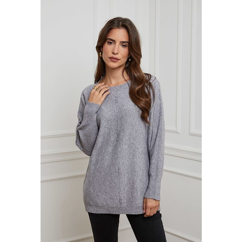 Soft Cashmere Pullover in Grau | Größe 34/36