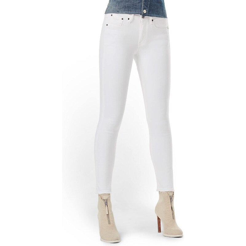G-STAR RAW Damen 3301 Mid Skinny Ankle Jeans, Weiß (white D15943-C267-110), 27W / 32L