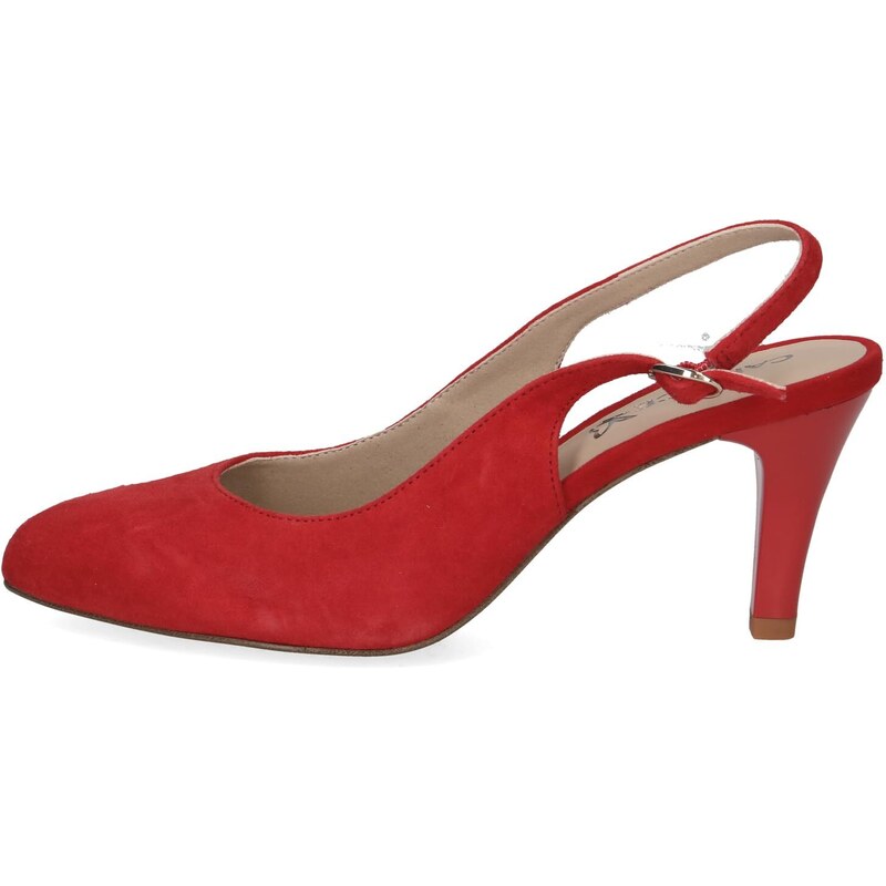 Caprice Damen Slingpumps aus Leder Elegant, Rot (Red Suede), 38