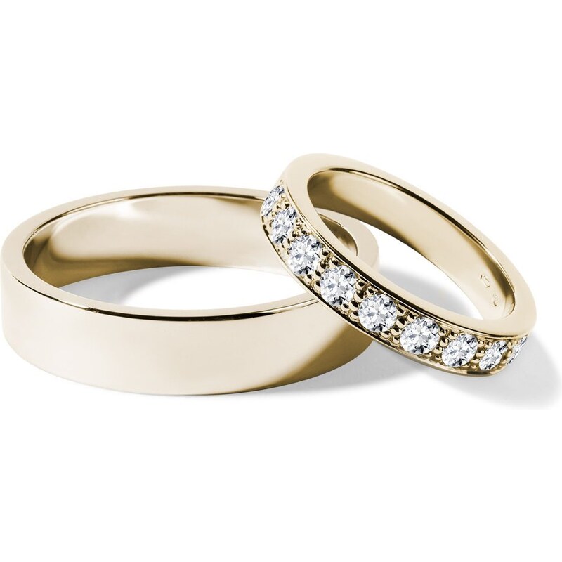 Ringe aus Gelbgold, besetzt mit Diamanten und glänzendem Finish KLENOTA S0640203