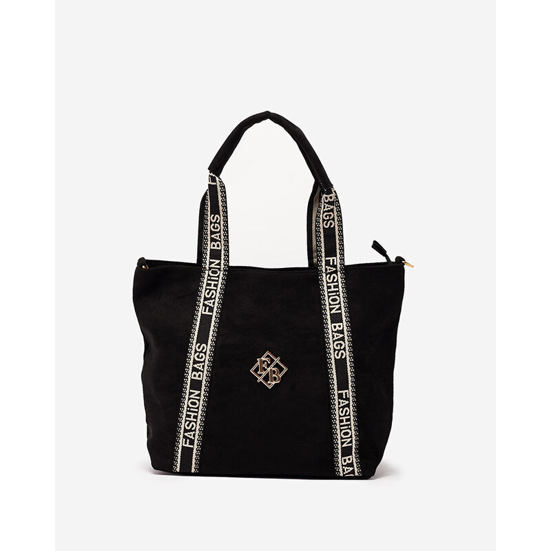 marka niezdefiniowana Royalfashion Schwarze Damenhandtasche aus Öko-Wildleder - schwarz