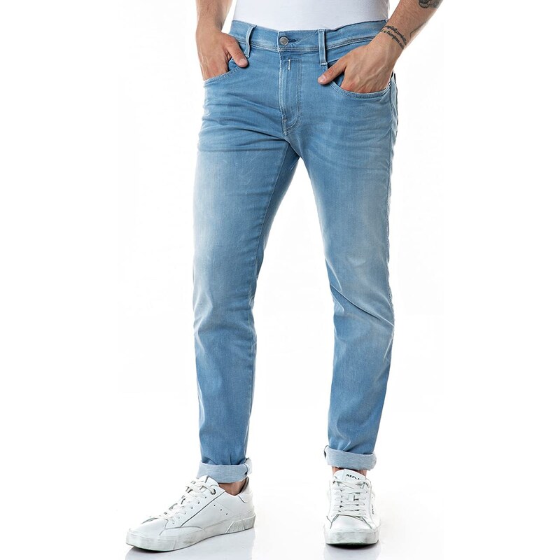 Replay Herren Anbass Hyperflex Re-Used Xlite Jeans, 0101 Light Blue, 30W / 30L