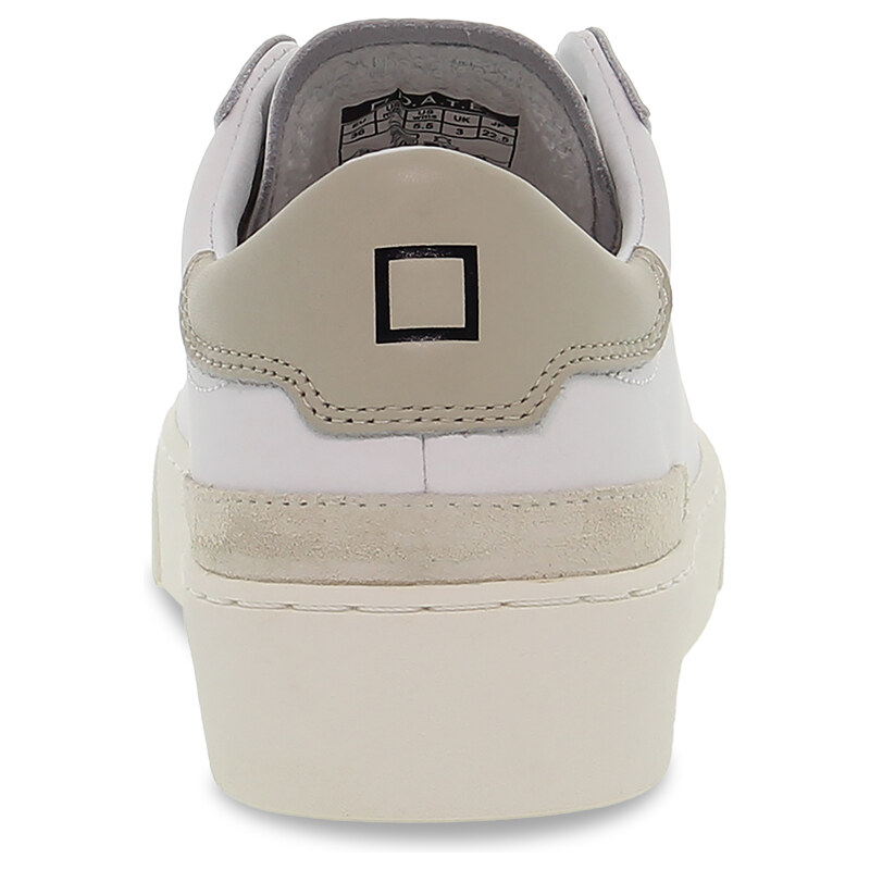 Sneaker D.A.T.E. SONICA CALF WHITE-BEIGE aus Leder Weiß