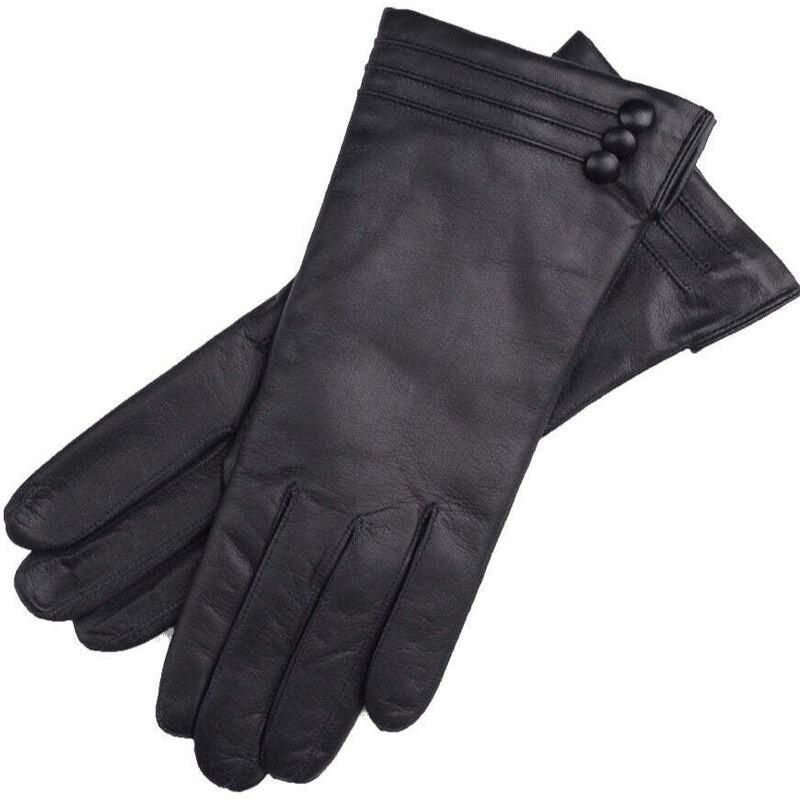 1861 Glove manufactory Piacenza Black Leather Gloves